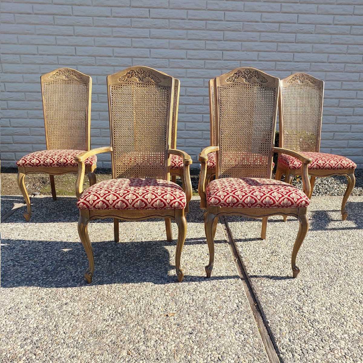 6 Quality Louis Reproduction Dining Chairs