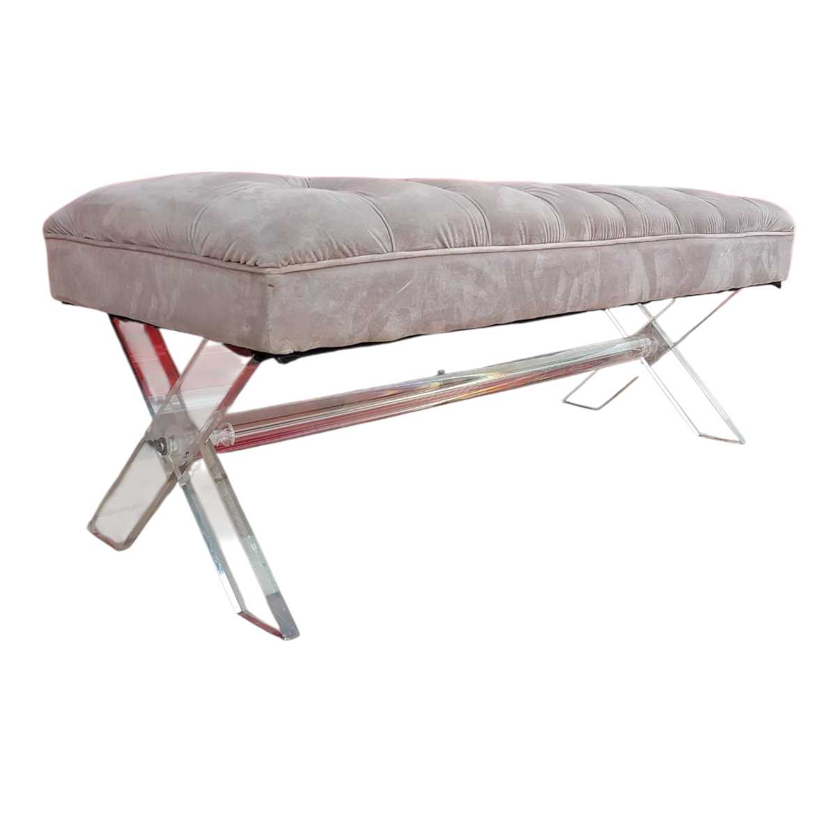 Lucite & Velvet Bench seat