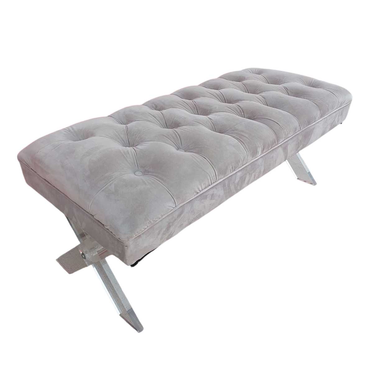 Lucite & Velvet Bench seat