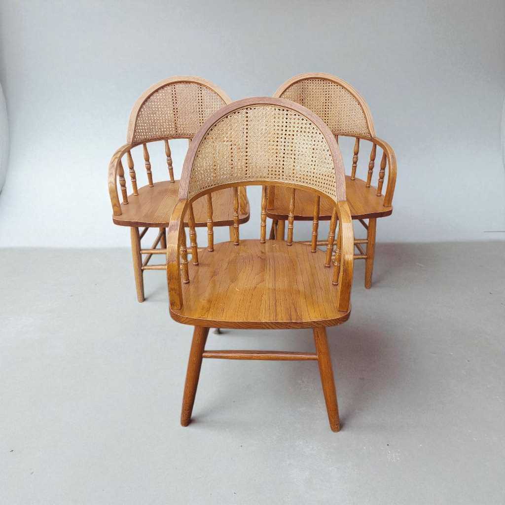 3 Vintage Oak Chairs
