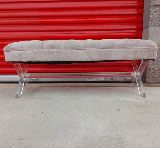 Lucite & Velvet Bench seat